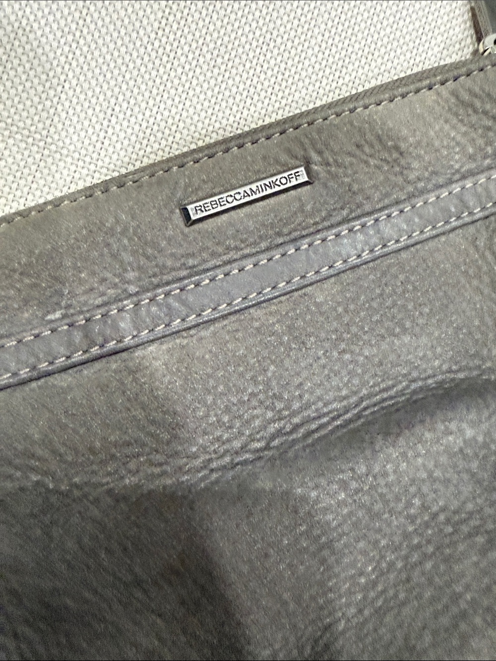 Rebecca Minkoff Gray Leather Crossbody with Silver Chain - Picture 3 of 4